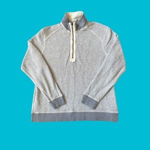 Tommy Bahama Quarter Zip Sweater Knit Textured Gray Mock Neck Men Size XL